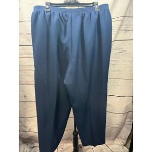 Alfred Dunner Woman Navy Blue Pull On Elastic Waist Pants Plus Size 18W USA Made